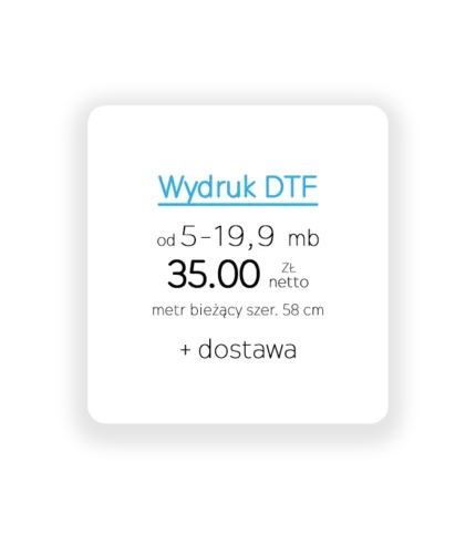 Wydruk DTF standardowy na roli – od 5-19,9 mb